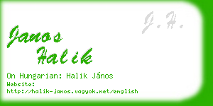 janos halik business card